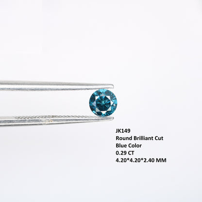 0.29 CT 4.20 MM Blue Round Brilliant Cut Loose Diamond | Perfect for Wedding Rings and Gold Jewelry | Ideal for Custom Jewelry Making