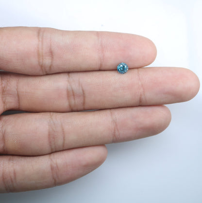 0.48 CT Round Brilliant Cut Blue Rustic Polished Diamond | Ideal for Designer Rings and Gold Jewelry | High-Quality Loose Gemstone