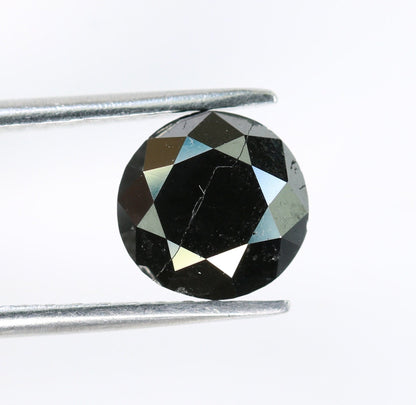 2.13 CT Natural Round Brilliant Black Diamond | Loose Fancy Black Gemstone | Perfect for Custom Engagement Rings and Gold Jewelry