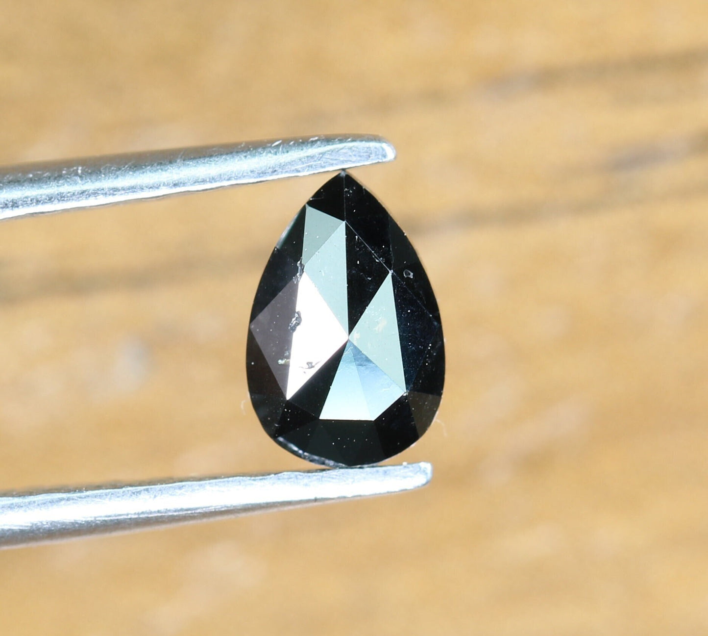 0.42 CT Black Rose Cut Pear Shape 6MM Diamond | Loose Stunning Gem for Custom Proposal Ring | Unique Gold Ring Accent