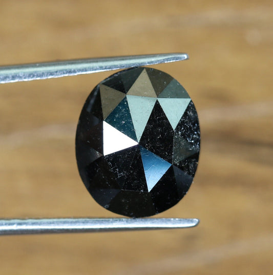 3.10 CT Fancy Black Oval Diamond | Loose Polished Big Diamond for Wedding Ring | Gold Ring Diamond