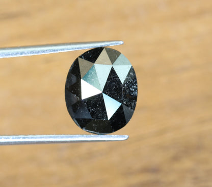 3.10 CT Fancy Black Oval Diamond | Loose Polished Big Diamond for Wedding Ring | Gold Ring Diamond
