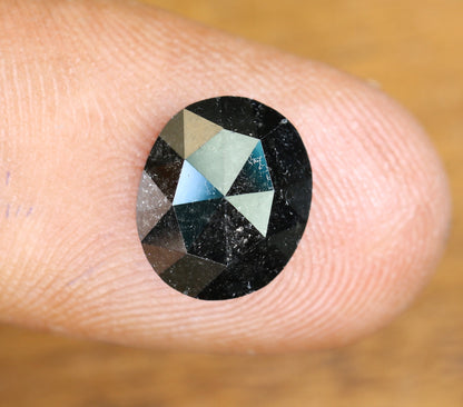 3.10 CT Fancy Black Oval Diamond | Loose Polished Big Diamond for Wedding Ring | Gold Ring Diamond