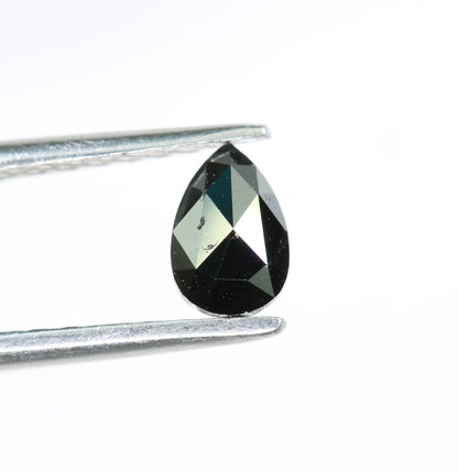 0.42 CT Black Rose Cut Pear Shape 6MM Diamond | Loose Stunning Gem for Custom Proposal Ring | Unique Gold Ring Accent