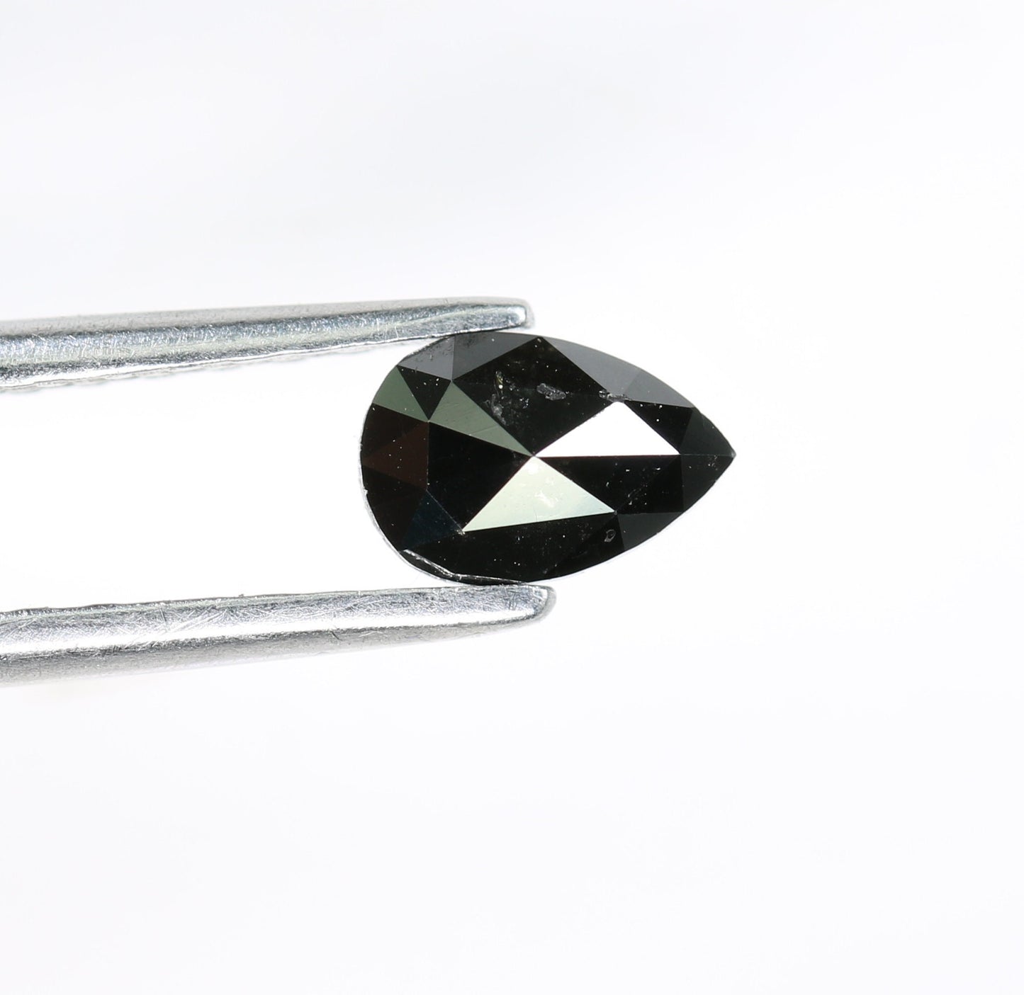 0.42 CT Black Rose Cut Pear Shape 6MM Diamond | Loose Stunning Gem for Custom Proposal Ring | Unique Gold Ring Accent