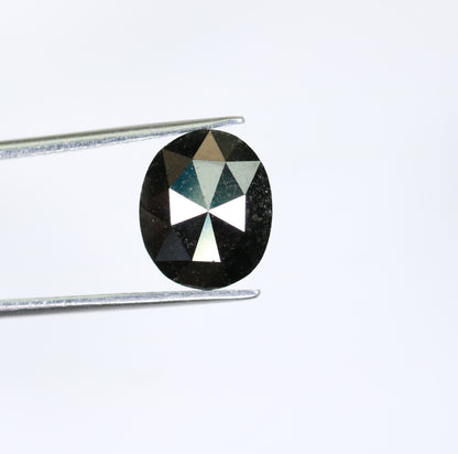 3.10 CT Fancy Black Oval Diamond | Loose Polished Big Diamond for Wedding Ring | Gold Ring Diamond
