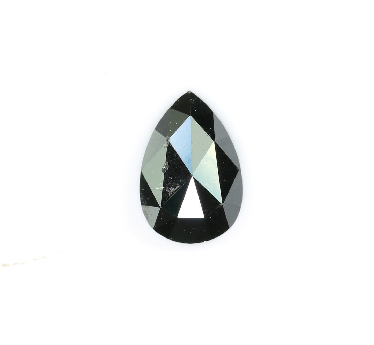 0.42 CT Black Rose Cut Pear Shape 6MM Diamond | Loose Stunning Gem for Custom Proposal Ring | Unique Gold Ring Accent