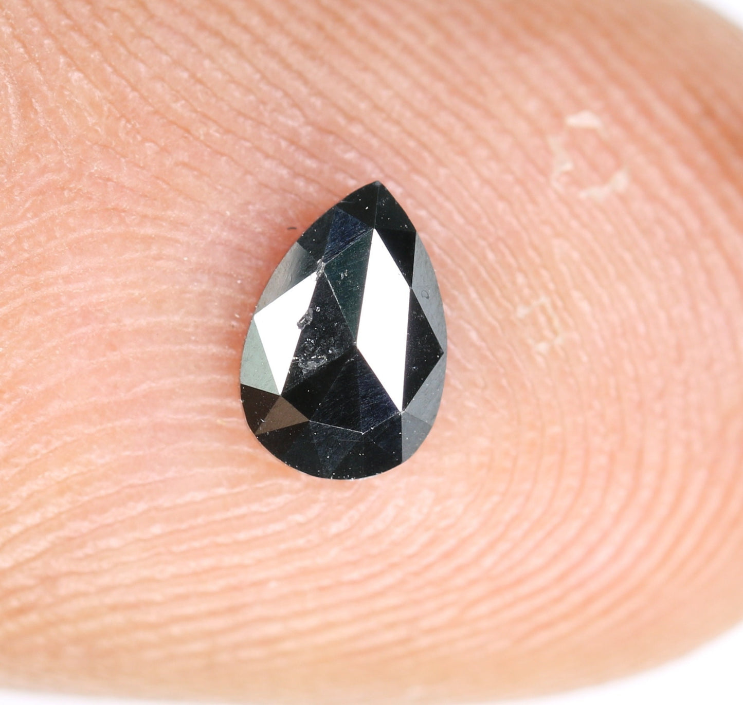 0.42 CT Black Rose Cut Pear Shape 6MM Diamond | Loose Stunning Gem for Custom Proposal Ring | Unique Gold Ring Accent
