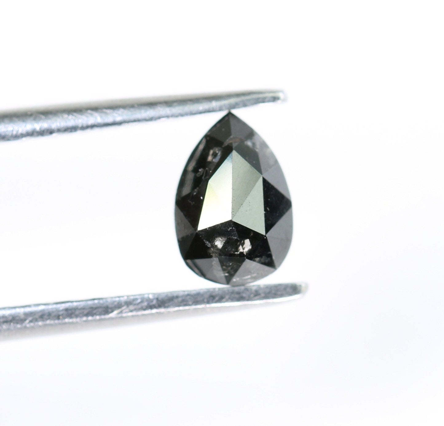0.44 CT 6MM Natural Loose Pear Shape Diamond | Fancy Black Brilliant Cut Gem for Custom Pear Ring | Unique Gold Ring Accent