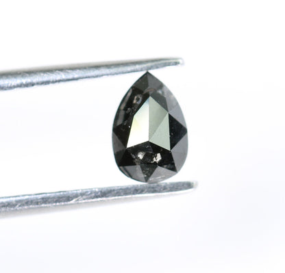 0.44 CT 6MM Natural Loose Pear Shape Diamond | Fancy Black Brilliant Cut Gem for Custom Pear Ring | Unique Gold Ring Accent