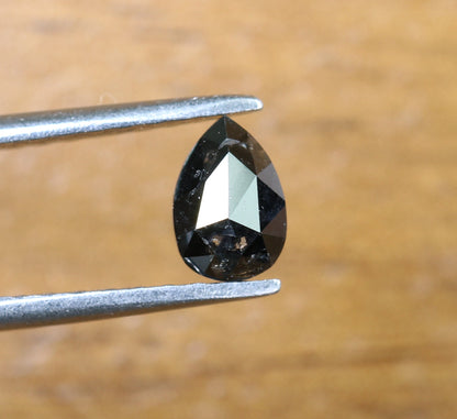 0.44 CT 6MM Natural Loose Pear Shape Diamond | Fancy Black Brilliant Cut Gem for Custom Pear Ring | Unique Gold Ring Accent