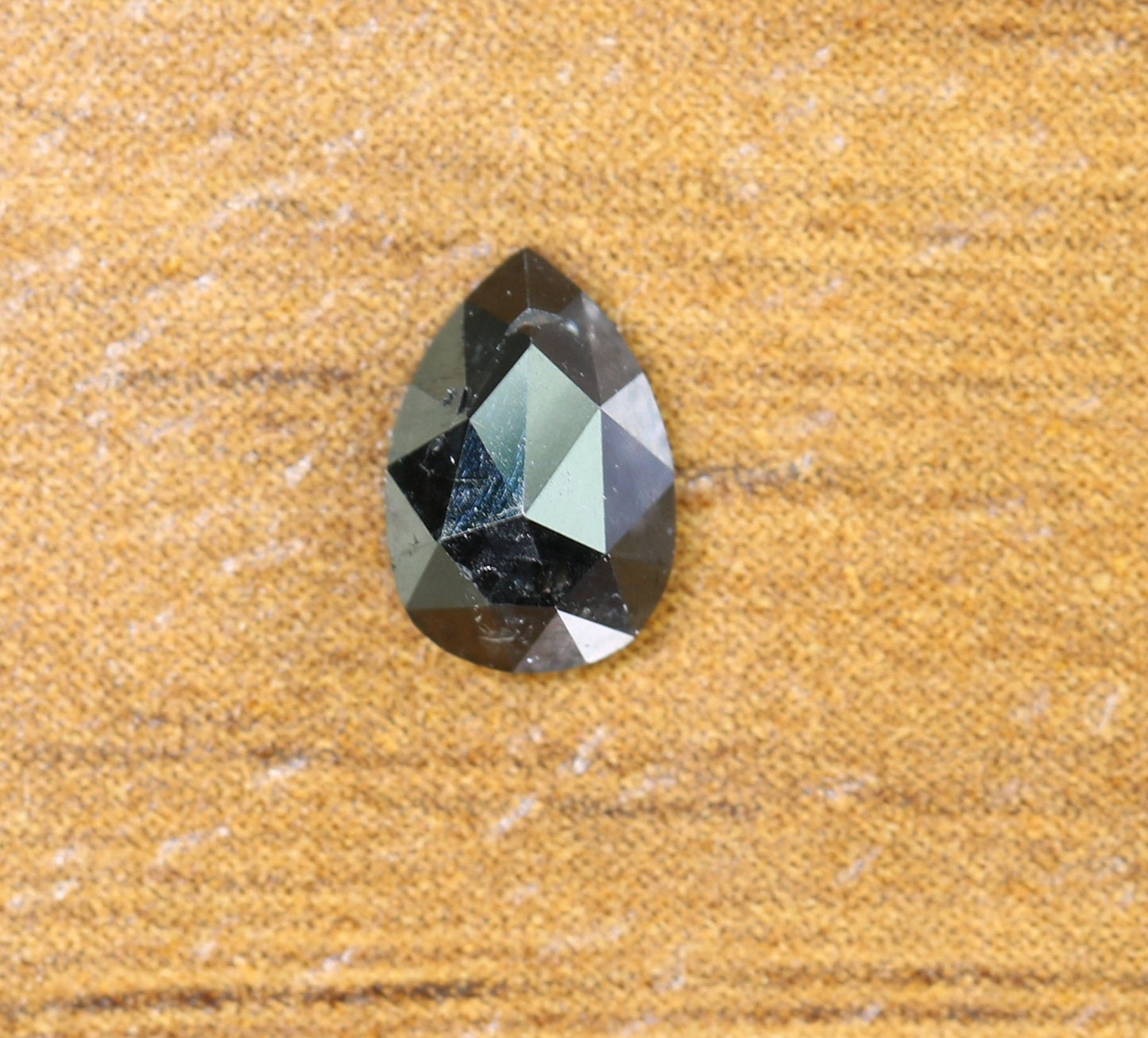 0.44 CT 6MM Natural Loose Pear Shape Diamond | Fancy Black Brilliant Cut Gem for Custom Pear Ring | Unique Gold Ring Accent