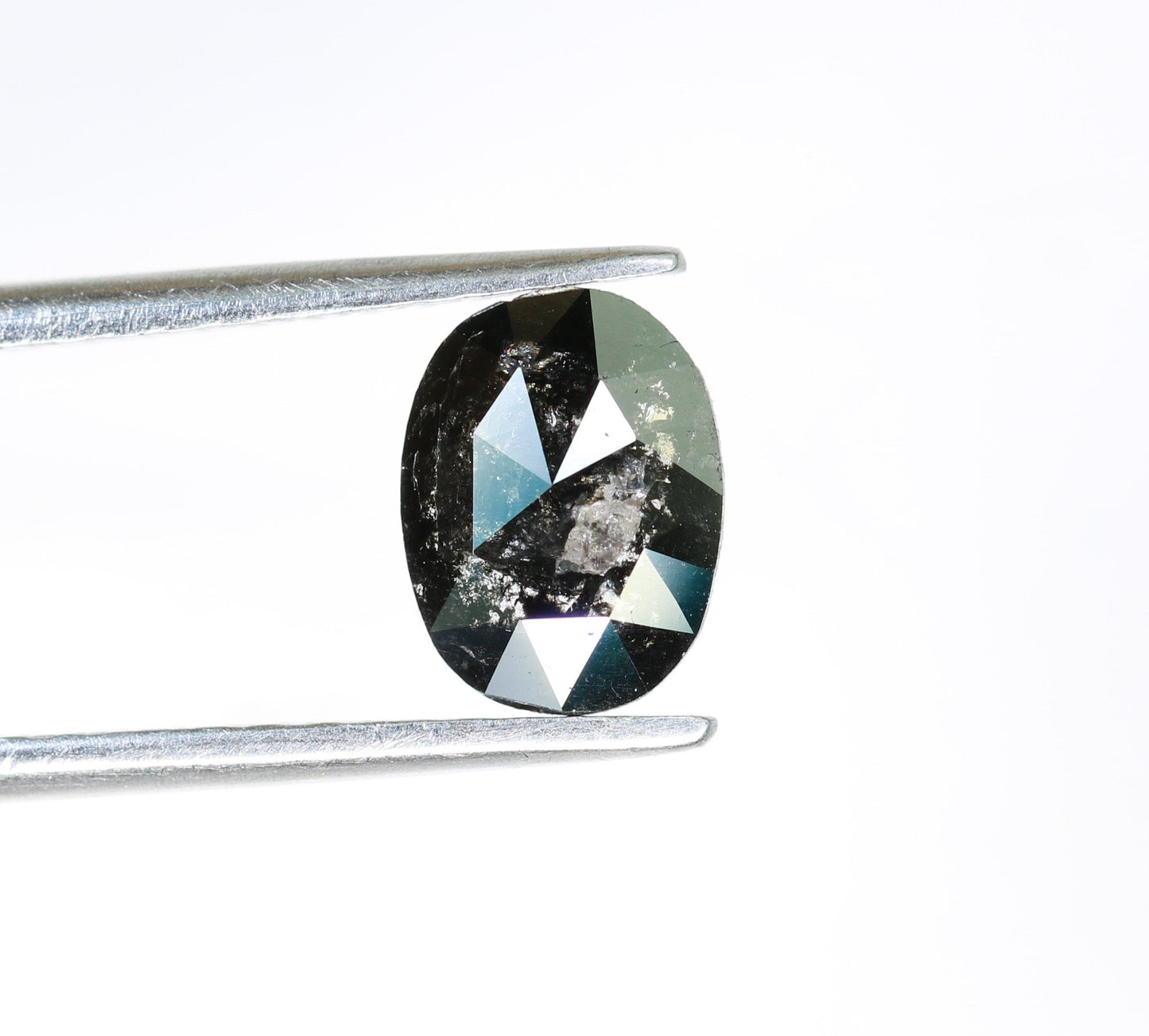0.80 CT Natural Loose Oval Black Grey Salt and Pepper Diamond | Real Diamond for Engagement Ring