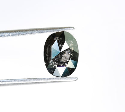 0.80 CT Natural Loose Oval Black Grey Salt and Pepper Diamond | Real Diamond for Engagement Ring