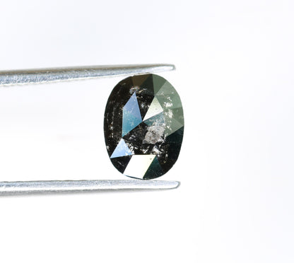 0.80 CT Natural Loose Oval Black Grey Salt and Pepper Diamond | Real Diamond for Engagement Ring