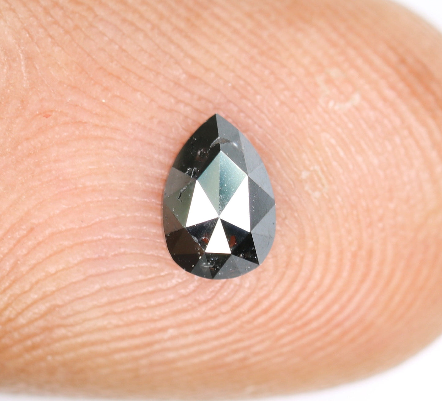 0.44 CT 6MM Natural Loose Pear Shape Diamond | Fancy Black Brilliant Cut Gem for Custom Pear Ring | Unique Gold Ring Accent