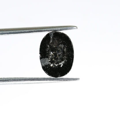 0.80 CT Natural Loose Oval Black Grey Salt and Pepper Diamond | Real Diamond for Engagement Ring