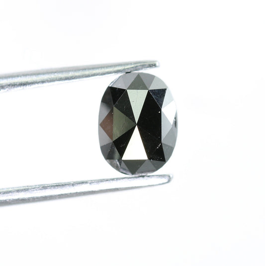 0.85 CT Black Rose Cut Oval Diamond | Lovely and Beautiful for Eternity Band | Gold Ring Diamond