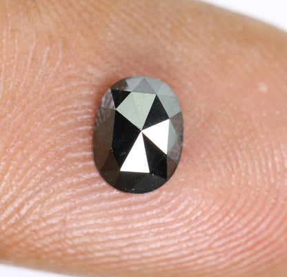 0.85 CT Black Rose Cut Oval Diamond | Lovely and Beautiful for Eternity Band | Gold Ring Diamond
