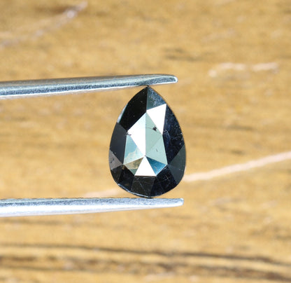 0.56 CT Pear Shape Brilliant Cut Natural Loose Diamond | Heated Black Color | Fancy Black Pear Cut Gem for Unique Jewelry Designs