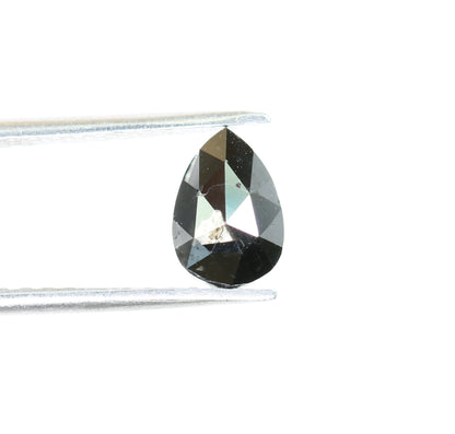 0.56 CT Pear Shape Brilliant Cut Natural Loose Diamond | Heated Black Color | Fancy Black Pear Cut Gem for Unique Jewelry Designs