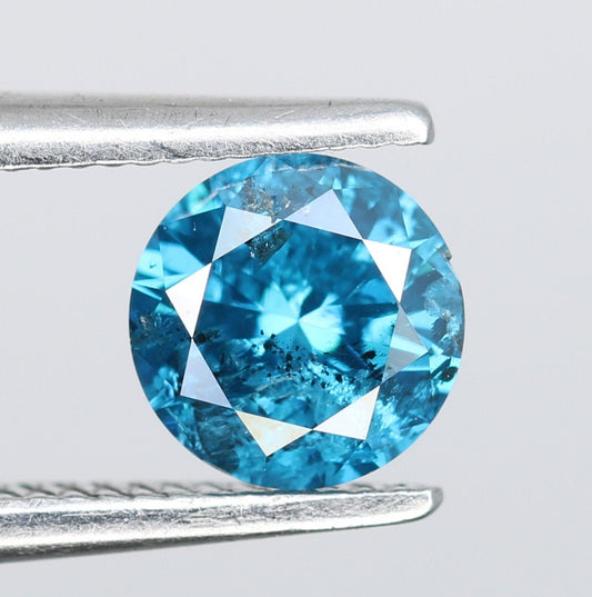 0.52 CT Brilliant Cut Loose Polished Round Blue Diamond | Ideal for Eternity Bands and Gold Rings | High-Quality Gemstone