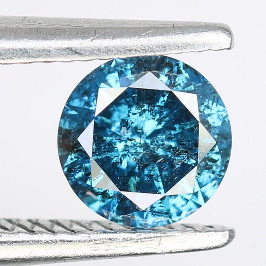 0.36 CT Natural Blue Round Brilliant Cut Polished Diamond | Ideal for Elegant Wedding Bands and Luxury Gold Jewelry | Premium Loose Gemstone