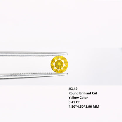 0.41 CT Stunning Round Brilliant Cut Polished Yellow Diamond | Perfect for Elegant Wedding Accessories and Gold Rings | Premium Gemstone