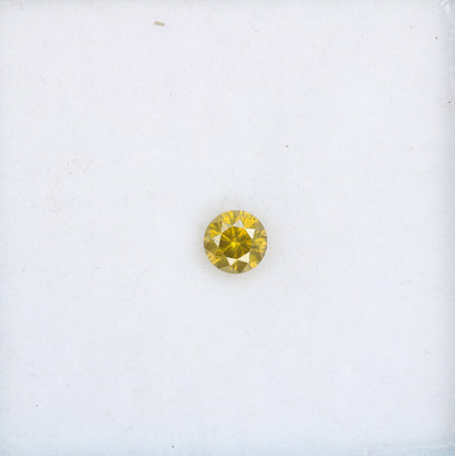 0.41 CT Stunning Round Brilliant Cut Polished Yellow Diamond | Perfect for Elegant Wedding Accessories and Gold Rings | Premium Gemstone