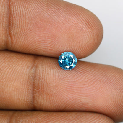 0.52 CT Brilliant Cut Loose Polished Round Blue Diamond | Ideal for Eternity Bands and Gold Rings | High-Quality Gemstone