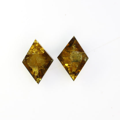 Kite Shield Loose Pair Salt and Pepper Diamond, Natural Loose Diamond, Fancy Diamond for Wedding Ring & Earring, jewelry gift for women