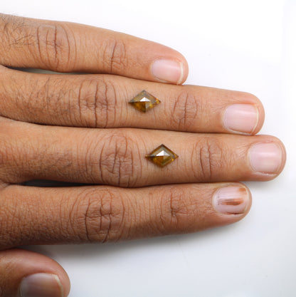 Kite Shield Loose Pair Salt and Pepper Diamond, Natural Loose Diamond, Fancy Diamond for Wedding Ring & Earring, jewelry gift for women