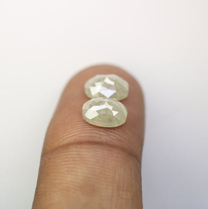 Oval Loose Pair Salt and Pepper Diamond, Natural Loose Diamond, Fancy Diamond for Wedding Ring & Earring, jewelry gift for women Diamonds