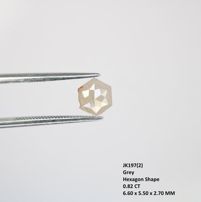 0.82 CT Natural Loose Hexagon - Salt and Pepper Hexagon For Rings - Rings Gifts For Wedding -  Fancy Gift for Her - Handmade Diamond