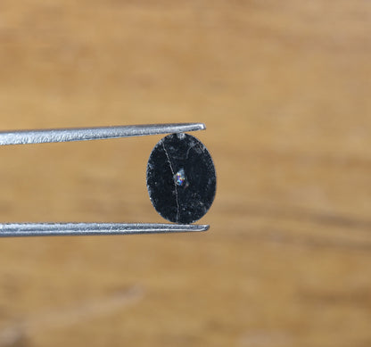 1.36 CT Fancy Oval Black Diamond | Polished Loose Oval Cut Natural Diamond for Ring, Necklace, Earrings | Gold Ring