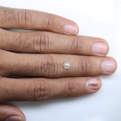0.82 CT Natural Loose Hexagon - Salt and Pepper Hexagon For Rings - Rings Gifts For Wedding -  Fancy Gift for Her - Handmade Diamond