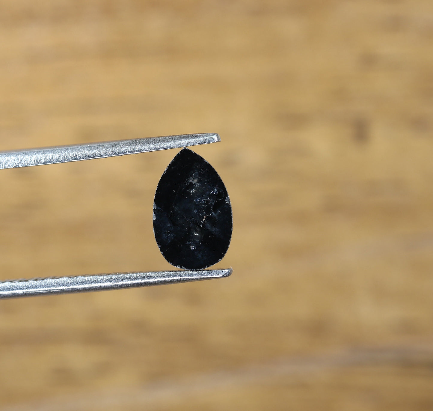1.36 CT Natural Black Pear Shaped Loose Diamond | Ideal Gem for Custom Halo Engagement Ring | Unique Gold Ring Accent