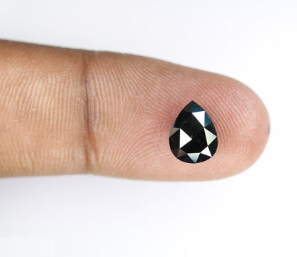 1.43 CT Pear Shape Brilliant Cut Natural Loose Diamond | Heated Black Color Gem | Perfect for Gold Ring Designs | Unique Engagement Accent