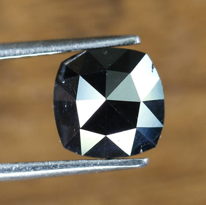 1.32 CT 7 MM Cushion Cut Fancy Black Loose Diamond, Polished for Designer Jewelry