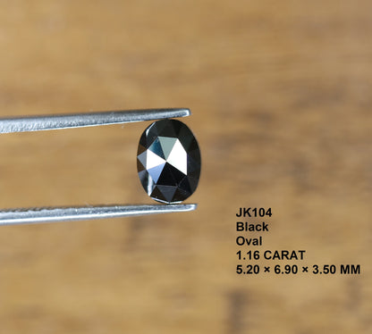 1.16 CT Fancy Black Oval Cut 5 MM Loose Diamond for Wedding Halo Ring, Gold Ring Gemstone