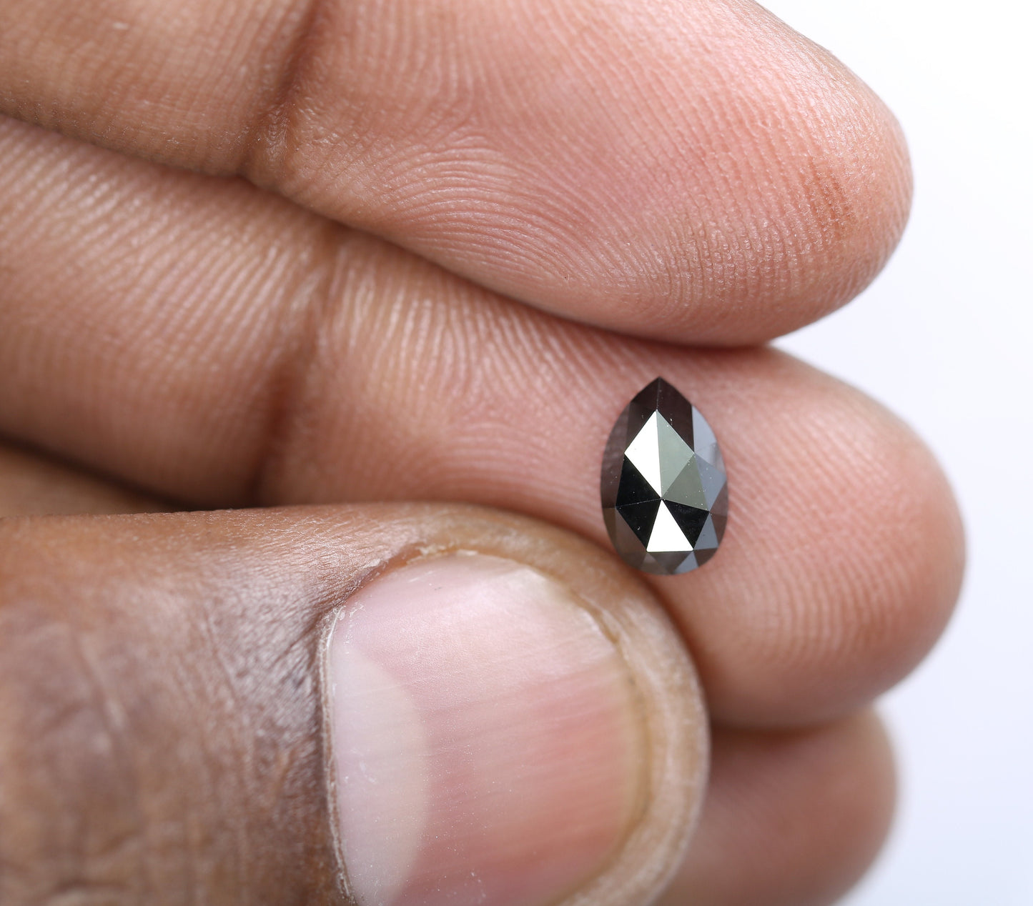 1.36 CT Natural Black Pear Shaped Loose Diamond | Ideal Gem for Custom Halo Engagement Ring | Unique Gold Ring Accent