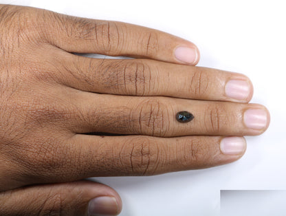1.36 CT Natural Black Pear Shaped Loose Diamond | Ideal Gem for Custom Halo Engagement Ring | Unique Gold Ring Accent