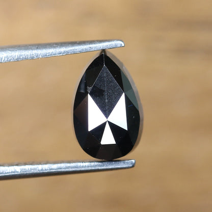 1.38 CT Beautiful Pear Shape Loose Black Rose Cut Polished Diamond | Stunning Gem for Custom Proposal Ring | Unique Gold Ring Accent