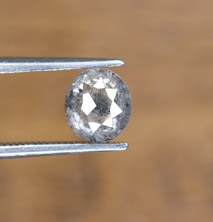 1 CT Natural Oval Salt and Pepper Rustic Diamond for Engagement Ring, Gift for Girlfriend, Sister, Anniversary
