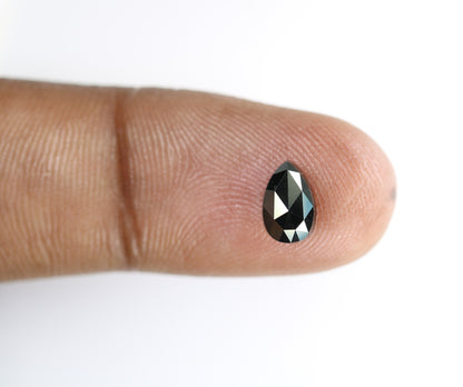 1.38 CT Beautiful Pear Shape Loose Black Rose Cut Polished Diamond | Stunning Gem for Custom Proposal Ring | Unique Gold Ring Accent