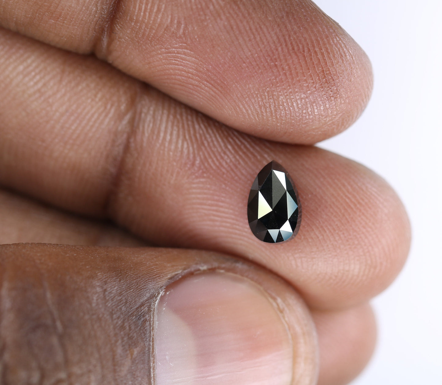 1.38 CT Beautiful Pear Shape Loose Black Rose Cut Polished Diamond | Stunning Gem for Custom Proposal Ring | Unique Gold Ring Accent