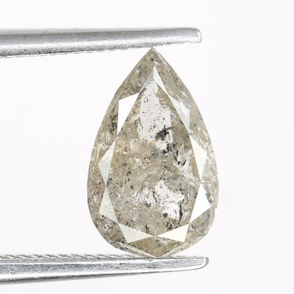 1.35 CT Natural Pear Shape Salt and Pepper Polished Diamond | Gem for Custom Wedding Jewelry | Perfect Engagement Ring Gift for Wife
