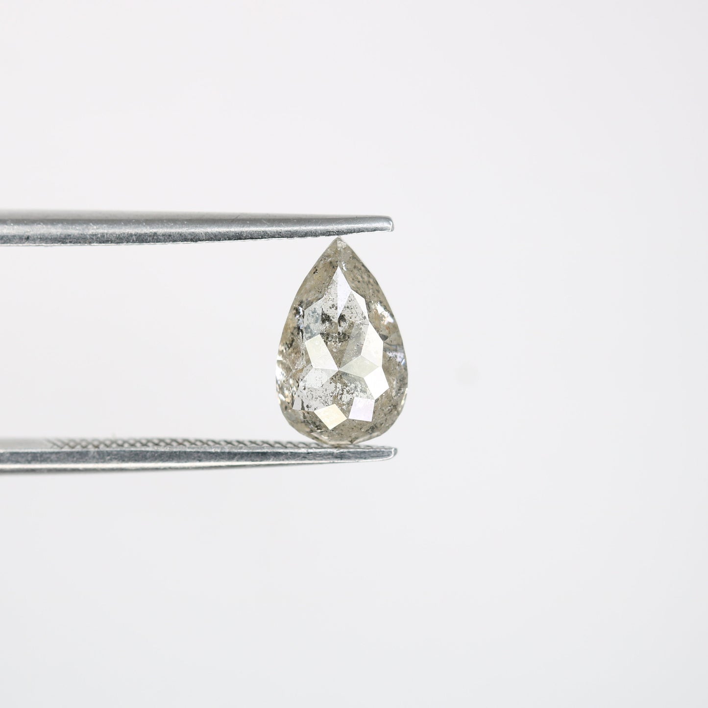 1.35 CT Natural Pear Shape Salt and Pepper Polished Diamond | Gem for Custom Wedding Jewelry | Perfect Engagement Ring Gift for Wife