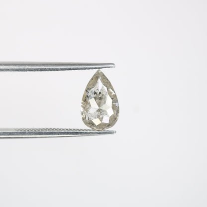 1.35 CT Natural Pear Shape Salt and Pepper Polished Diamond | Gem for Custom Wedding Jewelry | Perfect Engagement Ring Gift for Wife