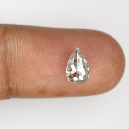 1.35 CT Natural Pear Shape Salt and Pepper Polished Diamond | Gem for Custom Wedding Jewelry | Perfect Engagement Ring Gift for Wife